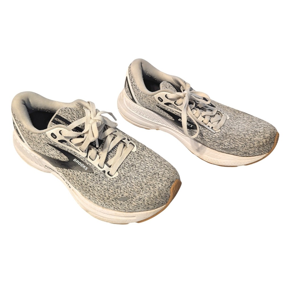 Brooks Adrenaline GTS 23 Grey White Running Shoes 1203811B112 Womens 7.5 Medium